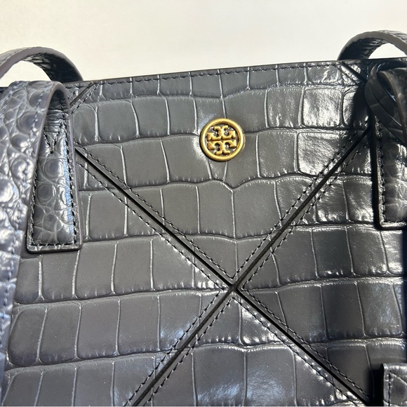 Tory Burch Walker Croc Embossed Leather Satchel Large - Picture 2 of 7